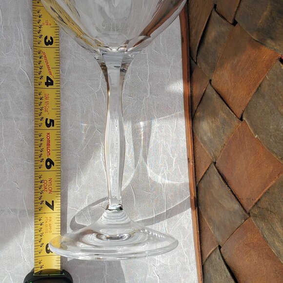 Noritake Crystal Cove Water Goblet 7.5" red wine cut glass etched signed rare - Picture 10 of 10